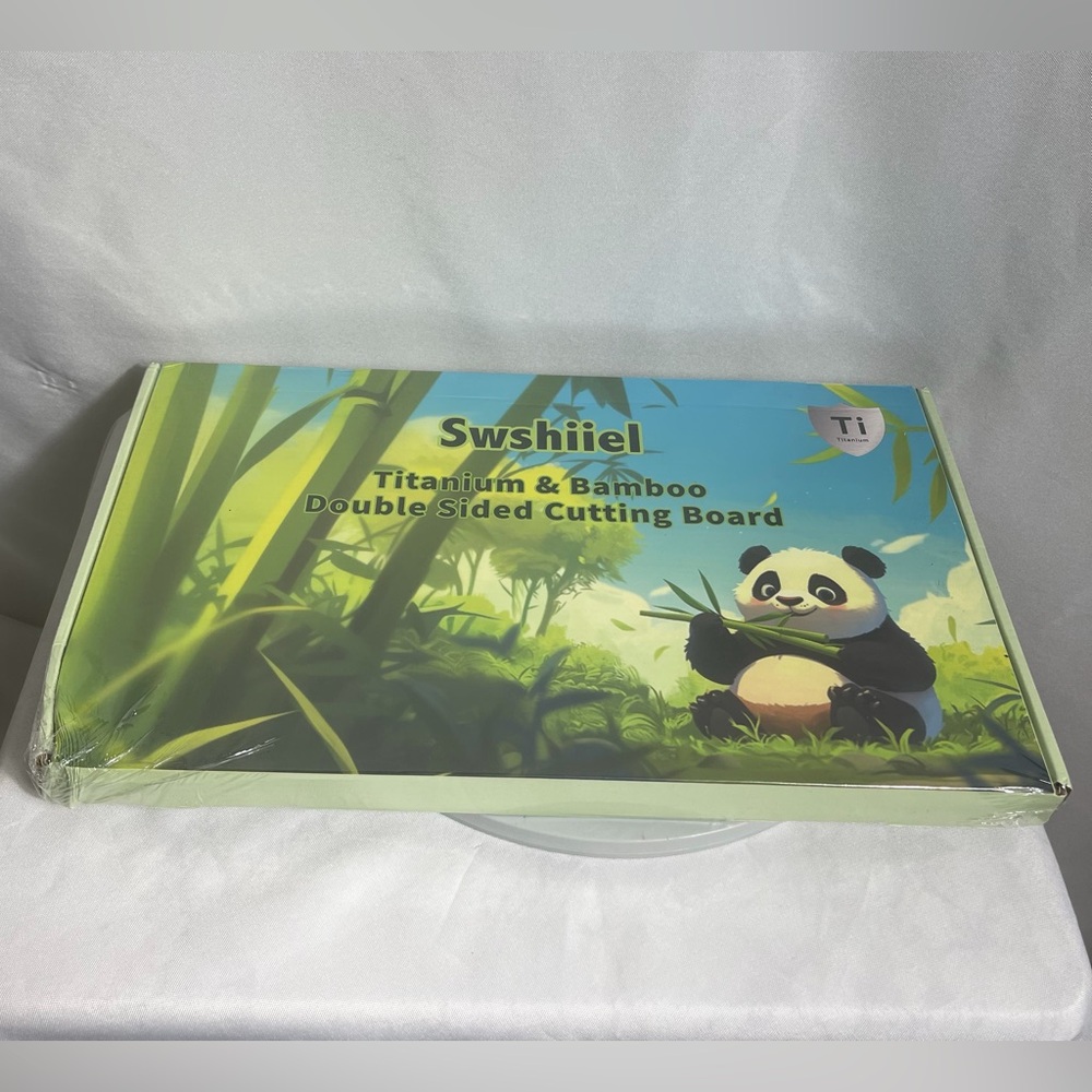 Swshiiel Titanium & Bamboo Double Sided Cutting Board 16x11 New